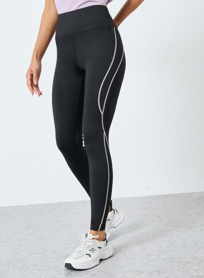 Contrast Multi Colour Stitch Detail Leggings - Image 1