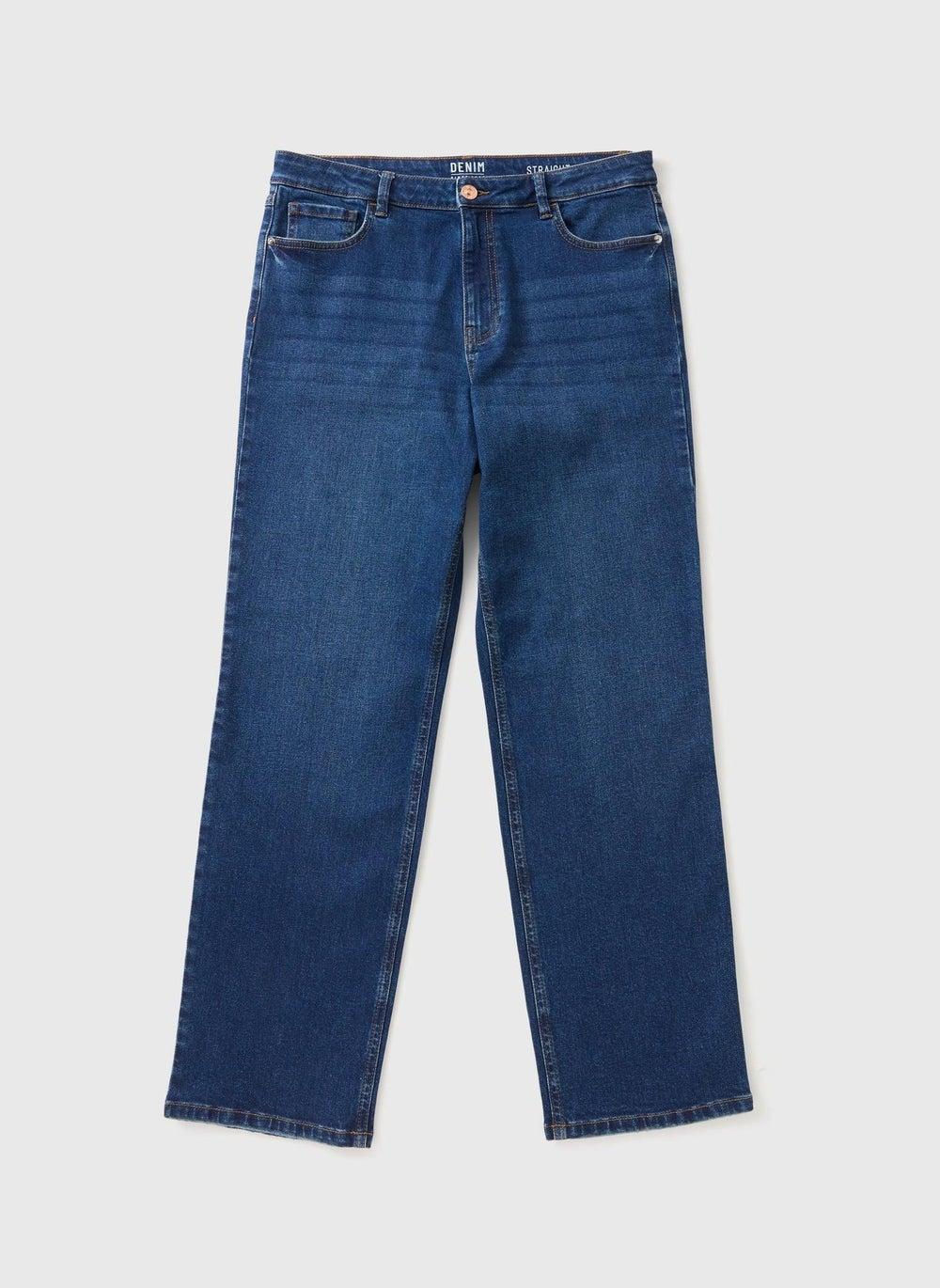 Darkwash Straight Leg Jeans for Everyday Wear - Image 1