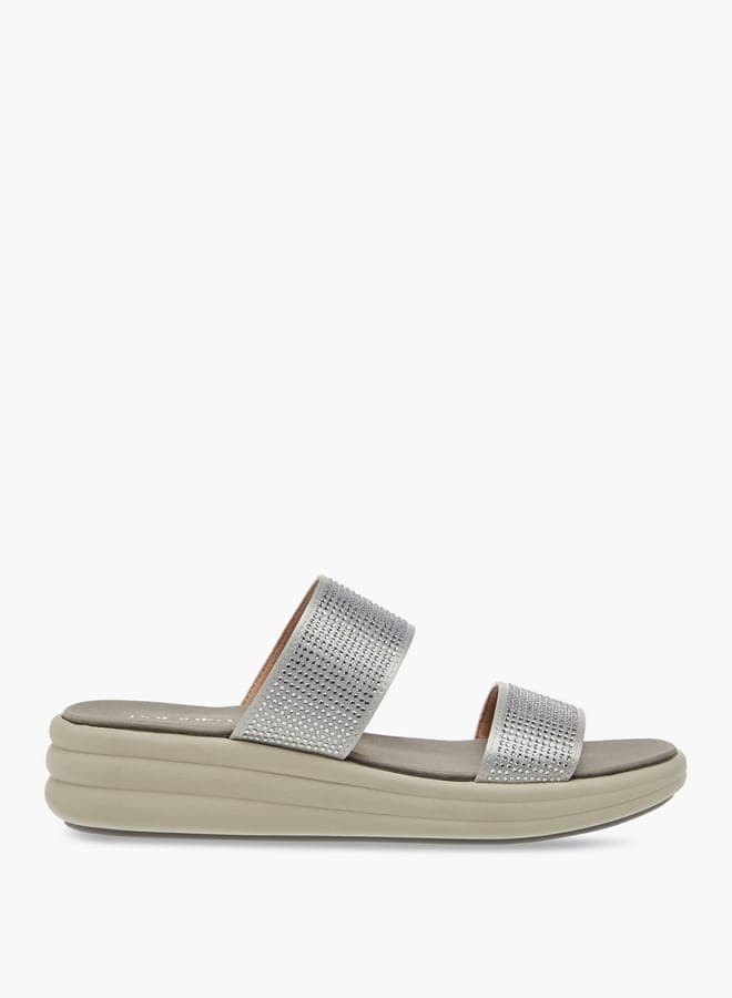 Women's Embellished Slip-On Flatform Sandals - Image 1