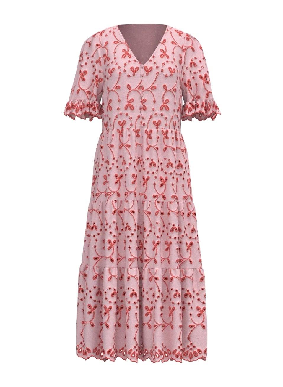 Pastel Pink Tulle Maxi Dress - Image 1