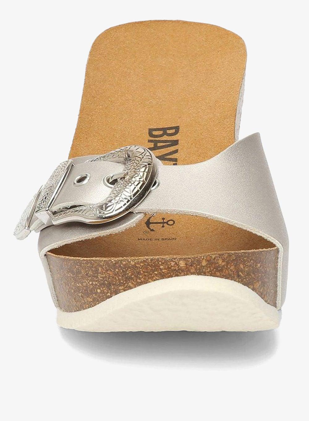 Luna Mid Heel Wedges with Cork Sole - Image 1