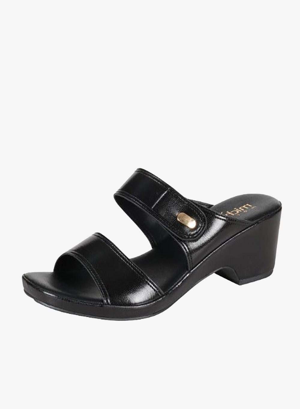 092-2950 Michelle Morgan Black Block Heel Sandals 4RJ21B - Image 1