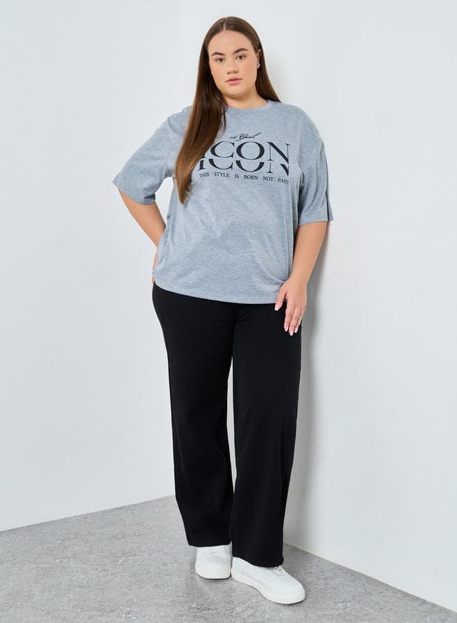 Styli Plus Black High-Rise Straight Leg Jeans - Image 1