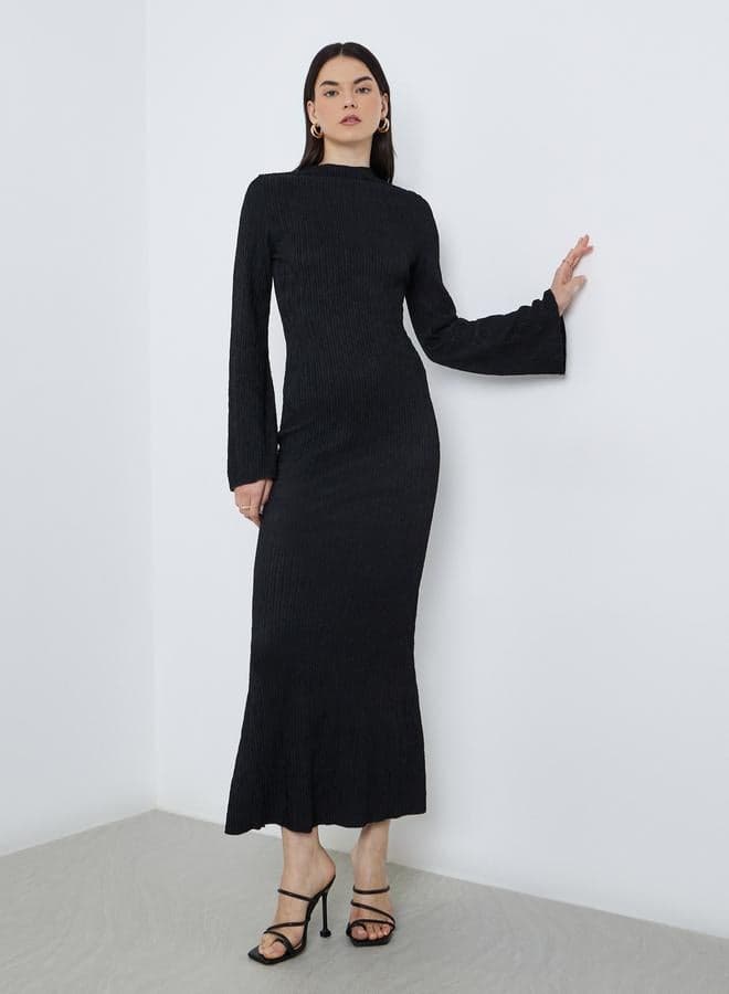 Women Solid Long Sleeve Bodycon Maxi Dress - Image 1