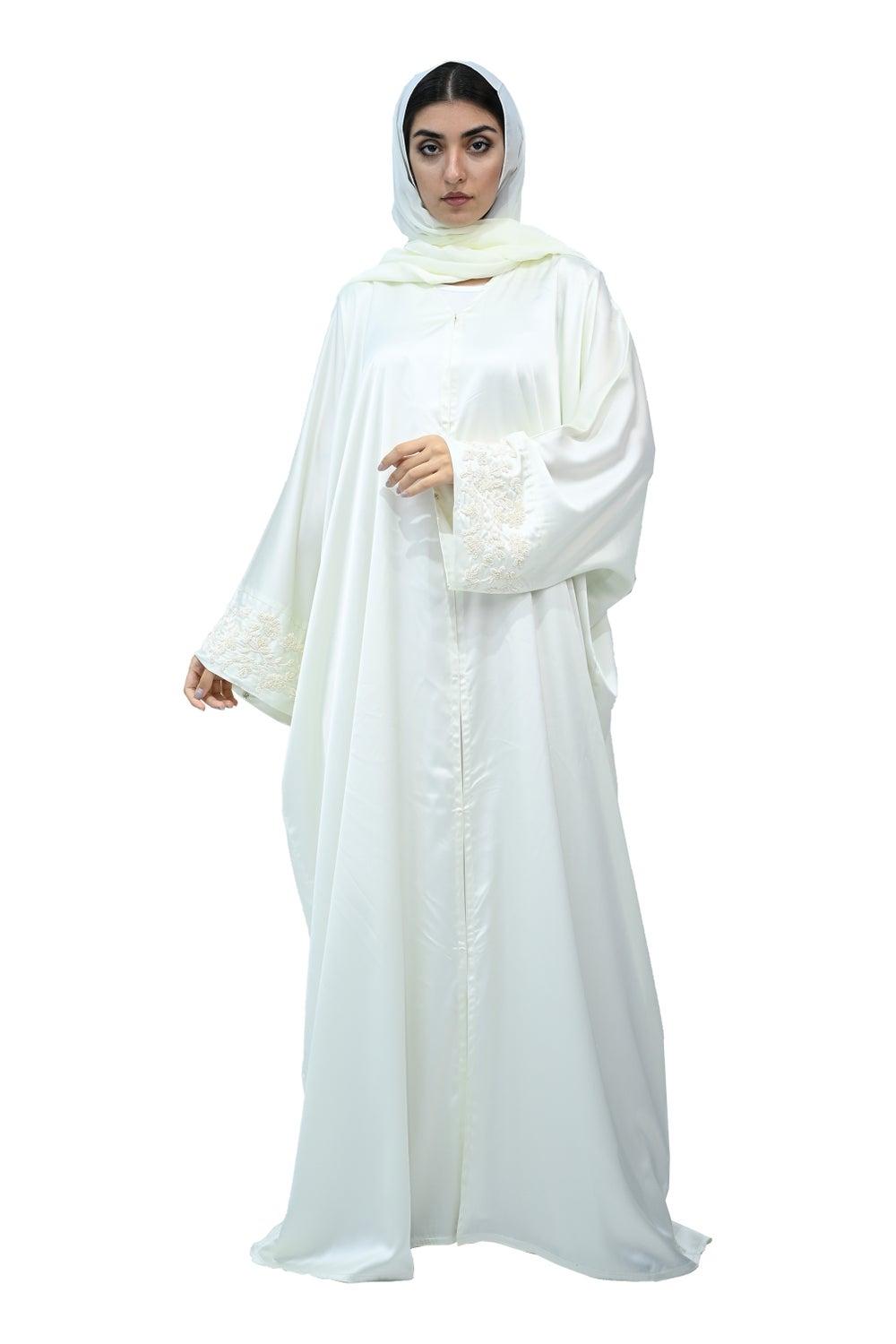Ivory Whisper Abaya 725 with Matching Hijab - Image 1