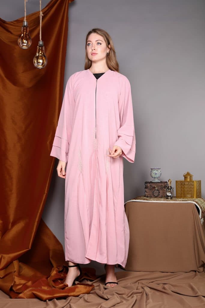 Embroidered Flared Sleeve Abaya - Image 1