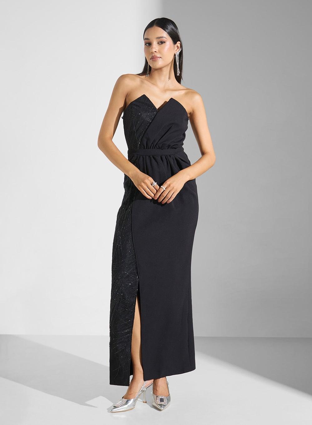 Bandeau Shimmer Maxi Dress - Image 1