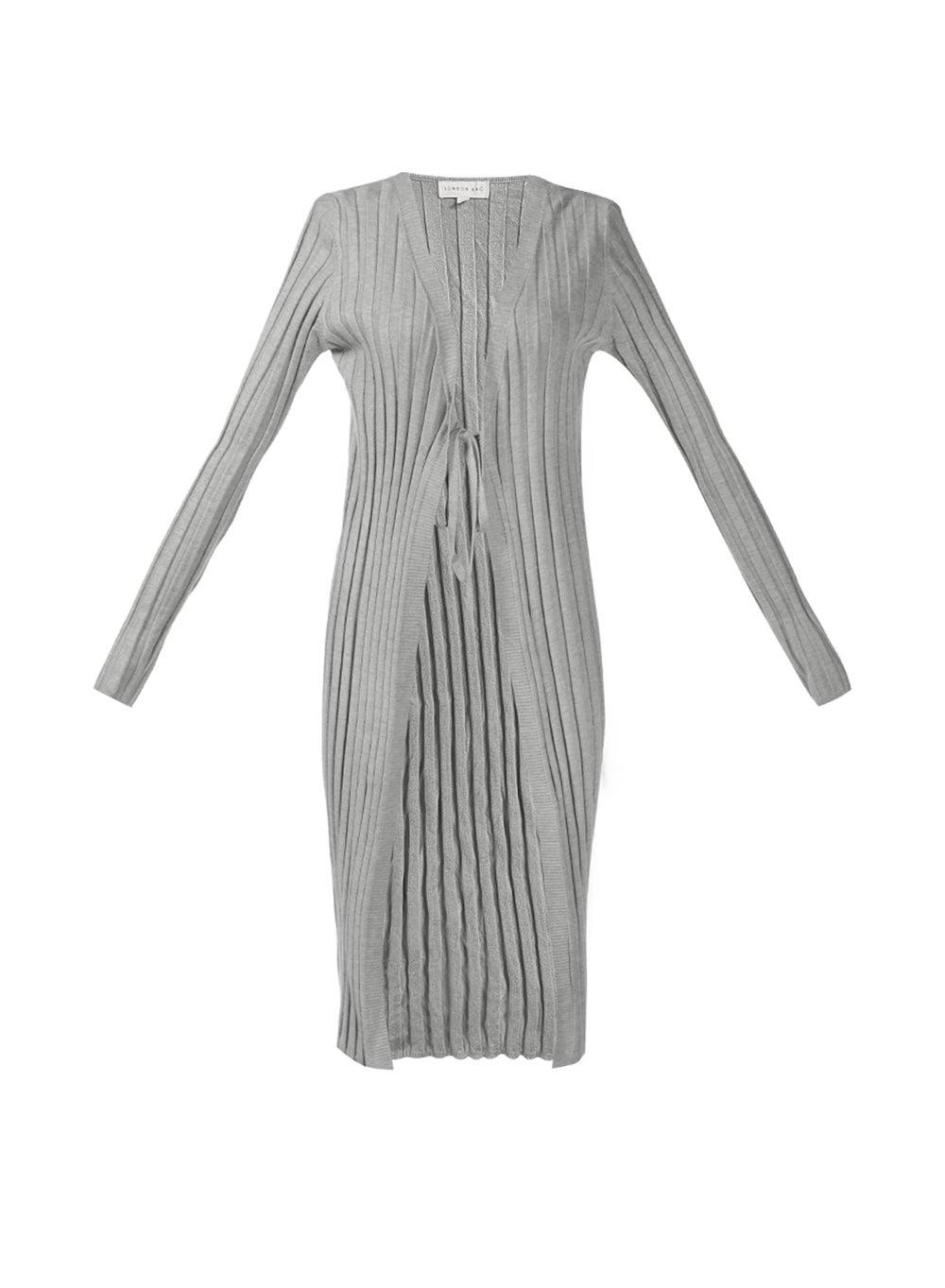 Heather Grey Rib Knit Wrap Shrug - Image 1