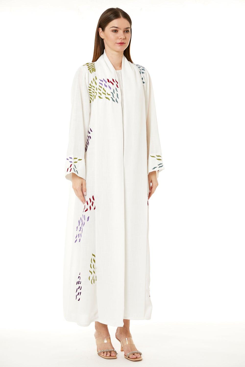 Embroidered Flared Sleeve Abaya - Image 1