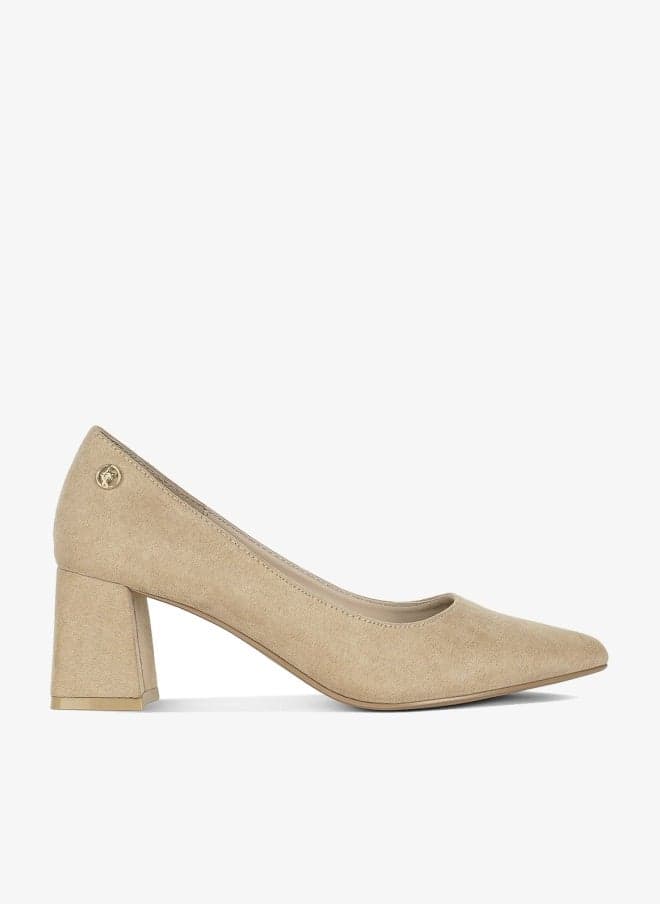 Beige Block Heel Pumps for Work-to-Weekend Style - Image 1