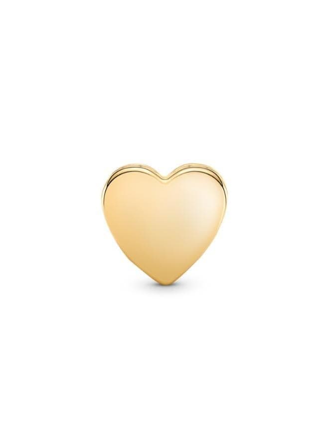 Engravable Heart Charm in 14k Gold Plating - Image 1