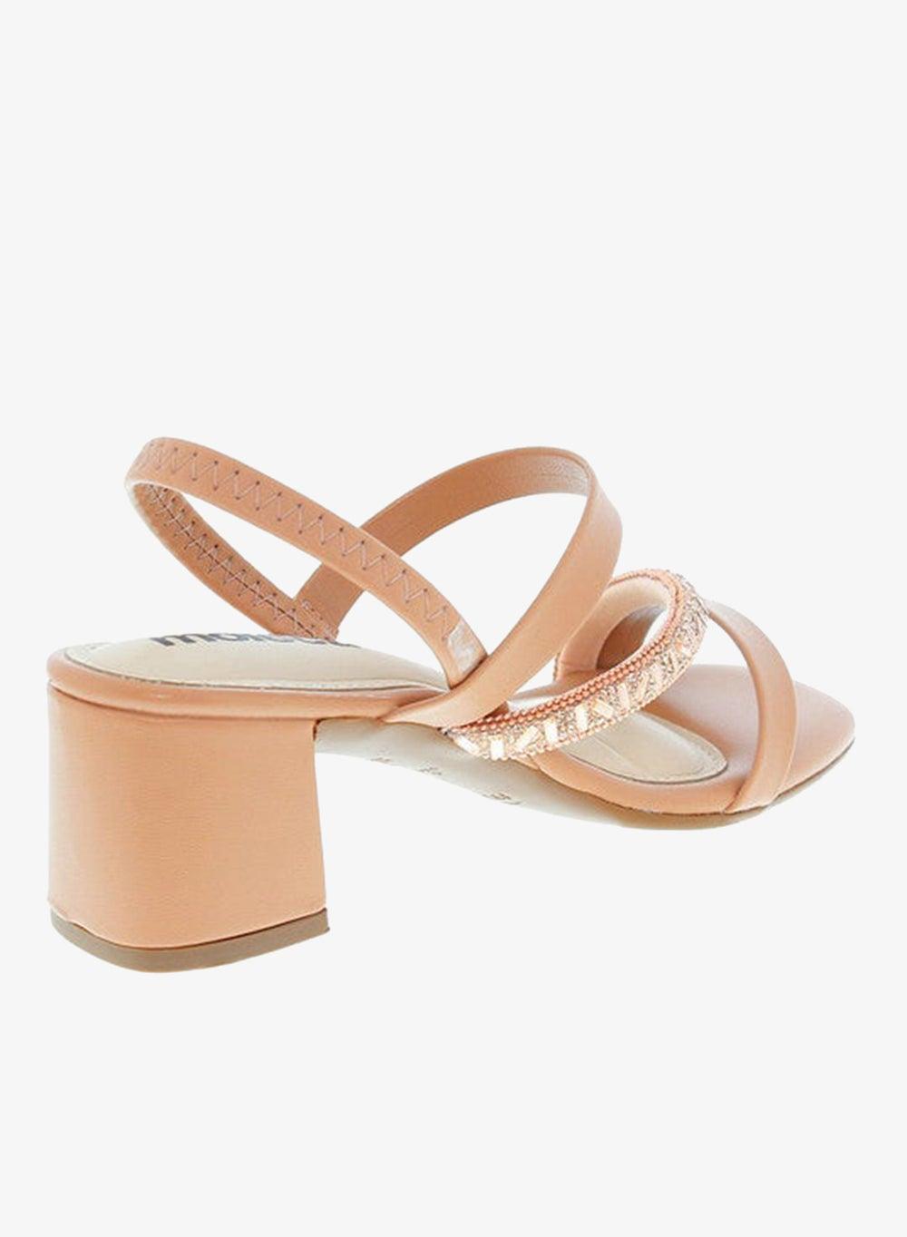 Mid Heel Sling Back Sandals with Ankle Strap - Image 1