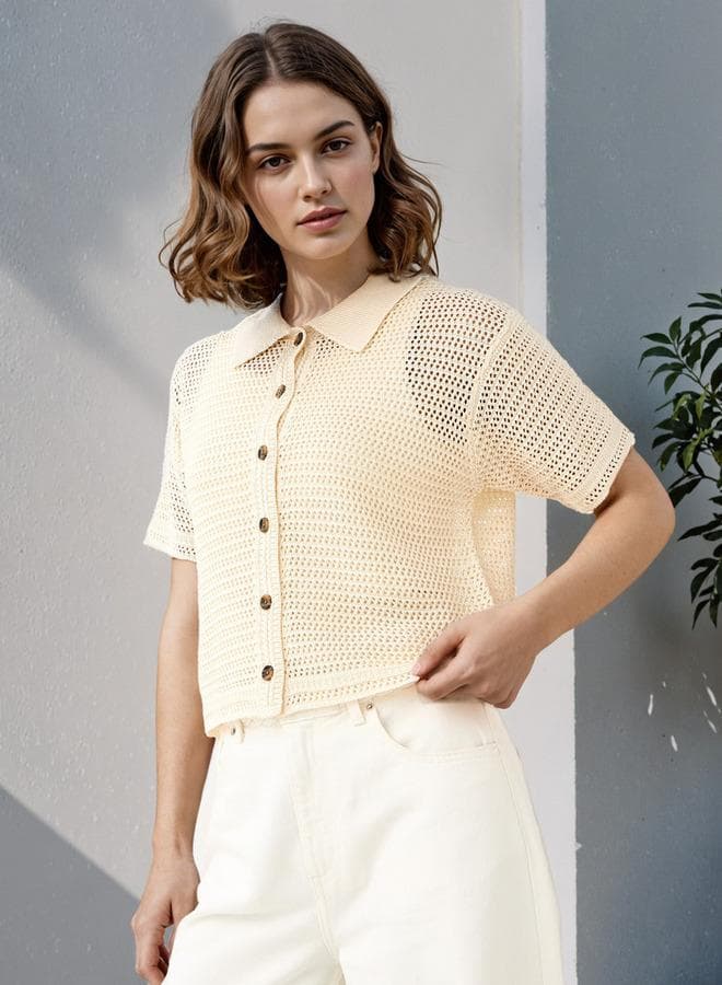 Lee Cooper Textured Button-Through Acrylic Cardigan - Image 1