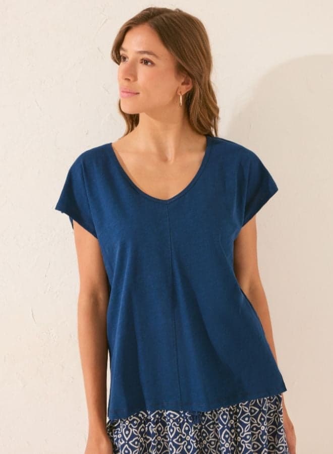 Blue Glitter Short Sleeve T-Shirt - Image 1
