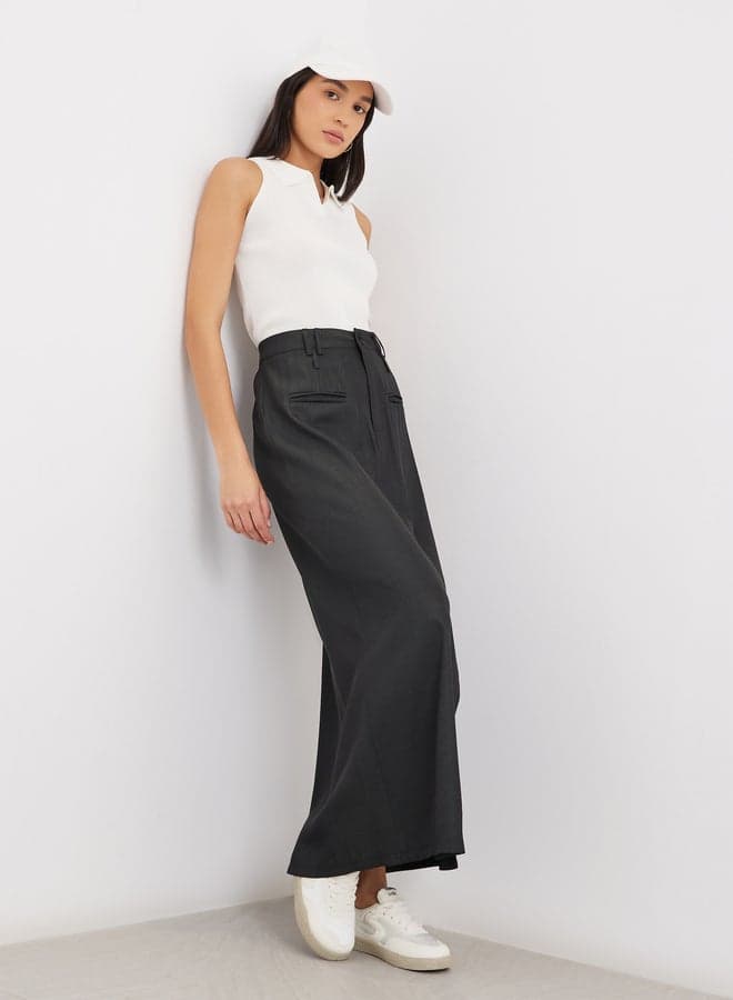 Styli High Rise A-Line Maxi Skirt - Image 1
