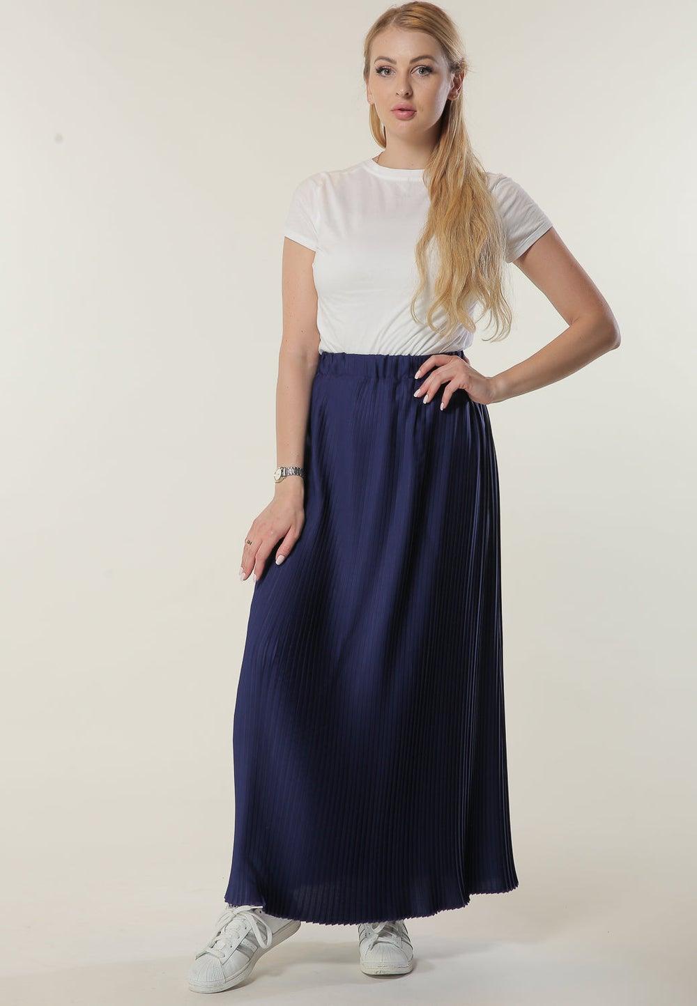 Pleated High-Waist Maxi Skirt - Image 1