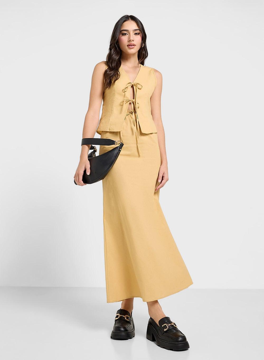 Tie Up Vest & Maxi Skirt Co-Ord Set - Image 1