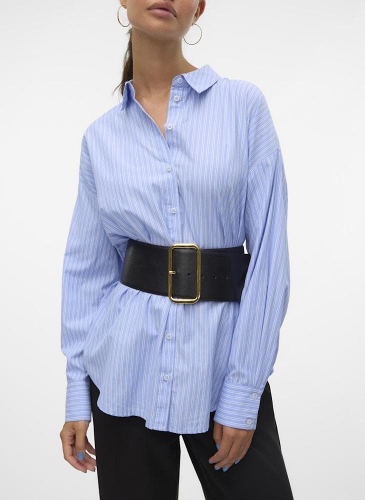 Regular Fit Striped Oversize Shirt - Image 1
