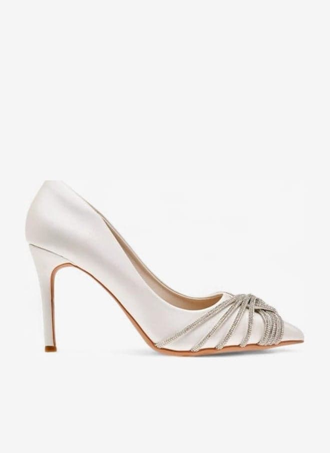 Embellished Slip-On Pumps with Stiletto Heels - Image 1