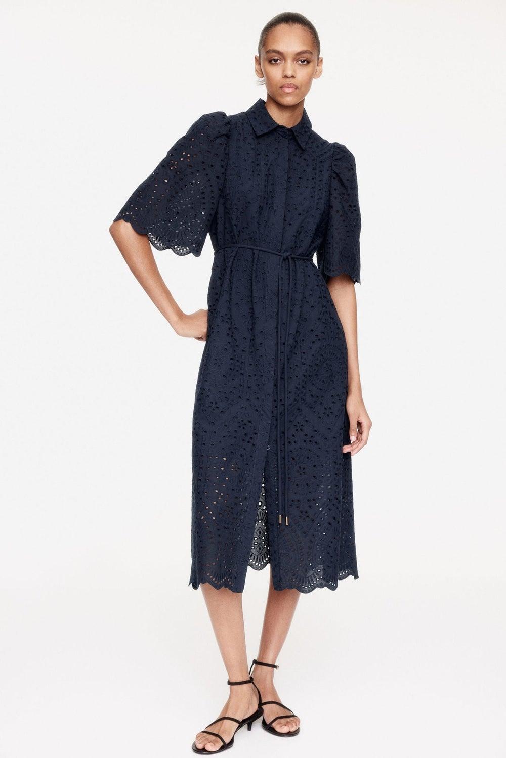 Broderie Anglaise Cotton Shirt Dress - Image 1