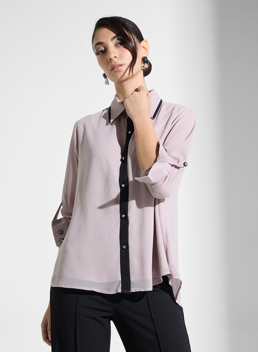 Long Sleeve Polyester Blouses for Modest Wear - Image 1