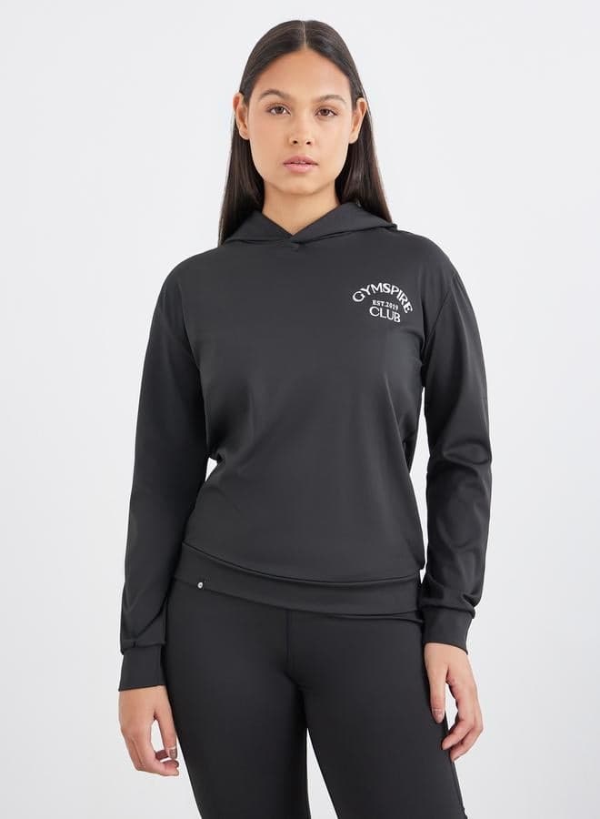 Gymspire Edition Long Sleeve Hooded Top with Front and Back Text - Image 1