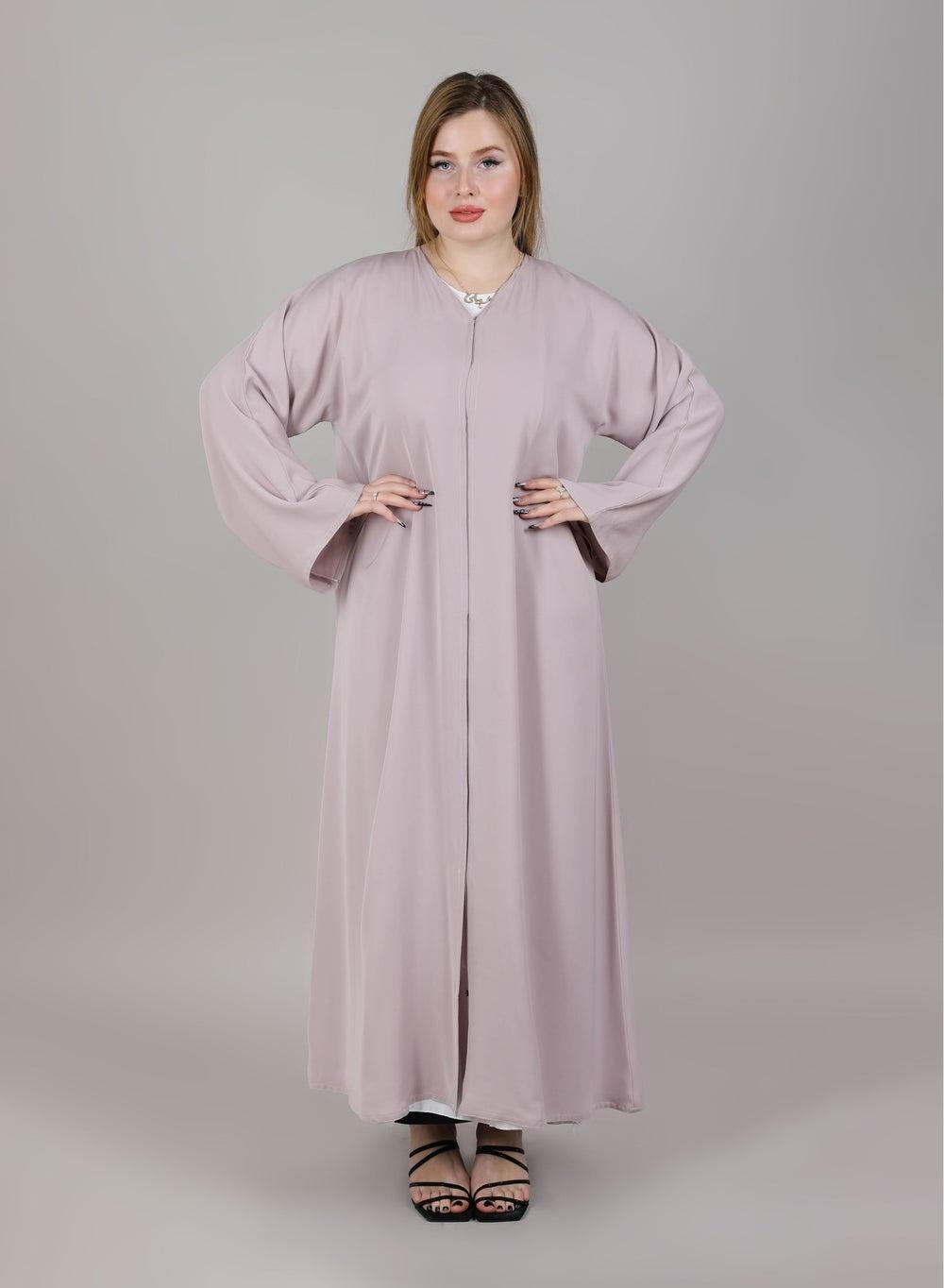 MSquare Fashion Classic Pink Korean Nida Abaya with Headscarf - Image 1