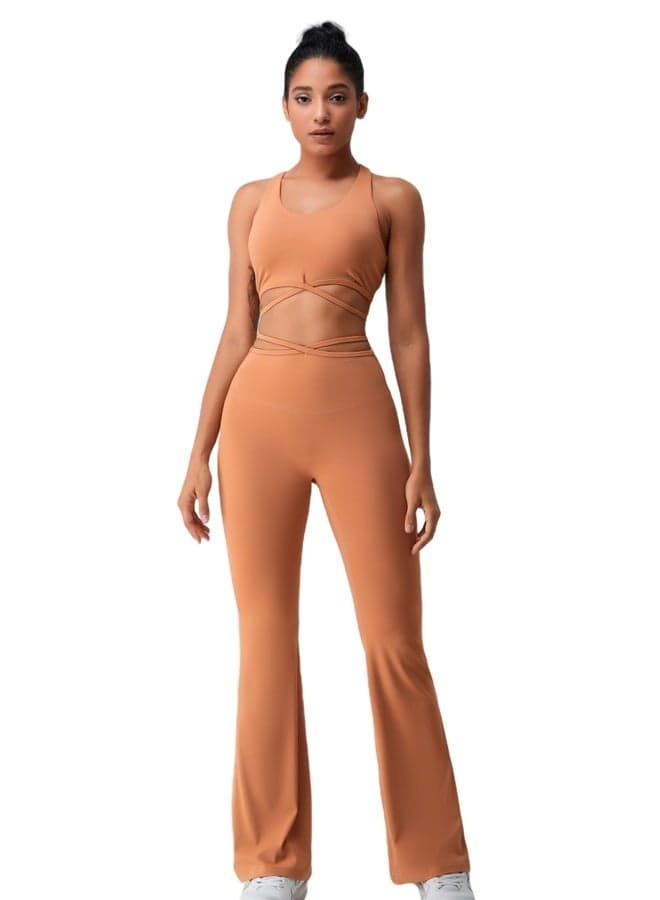 Women's High Waist Flared Contour Workout Leggings - Image 1