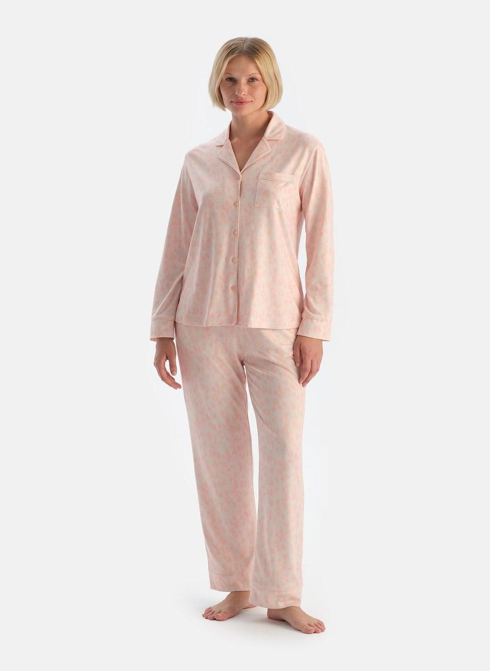 Leopard Print Shirt & Trousers Pajama Set - Image 1