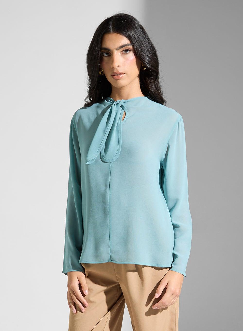 Long Sleeve Polyester Blouses for Modest Wear - Image 1
