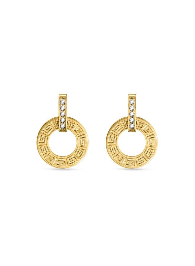 Victoria Gold Plated Crystal Drop Earrings - Image 1