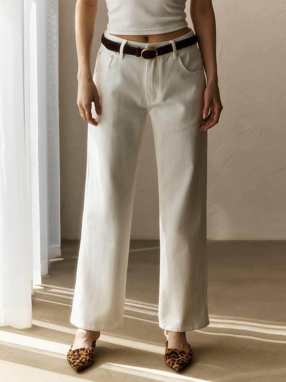 Monochrome Straight-Leg Mid-Rise Jeans - Image 1