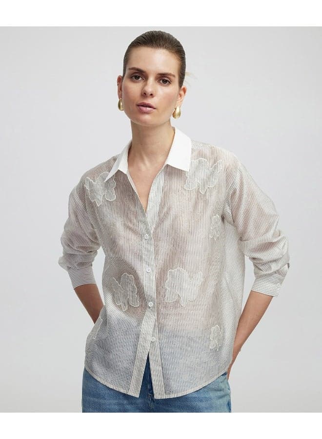 Regular Fit Appliqued Jacquard Shirt - Image 1
