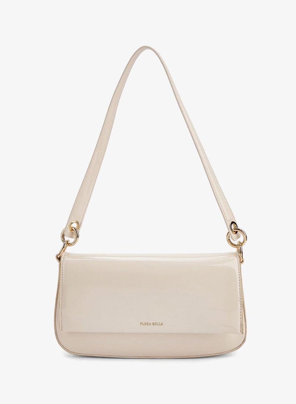 Solid Shoulder Bag with Flap Closure and Strap Handle - Image 1