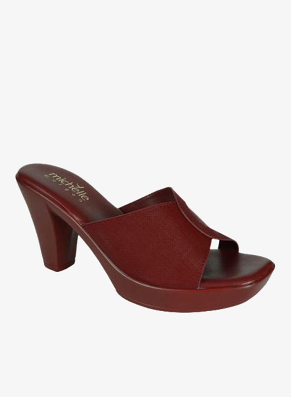 Michelle Morgan Bordo Cone Heel Square Toe Sandals 214RJ513 - Image 1