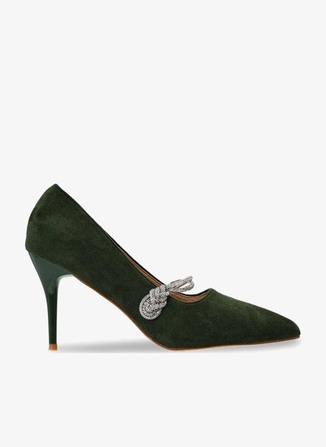 Diamante Heeled Pump - Image 1