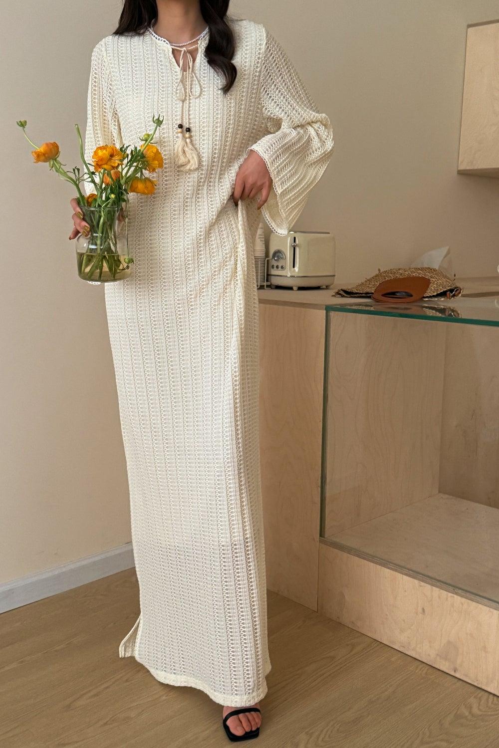 Textured Maxi Kaftan Dress - Image 1