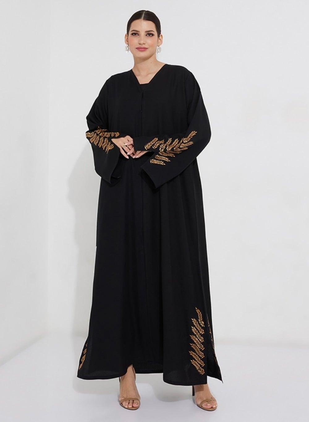 Leaves Waving Open Abaya - Image 1