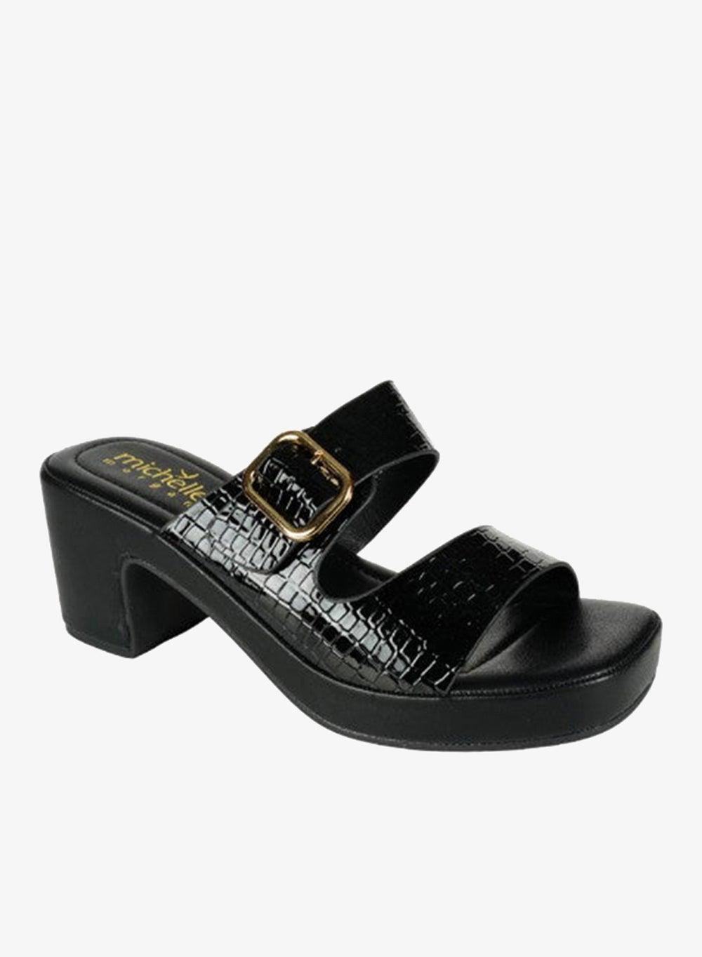 092-2802 Michelle Morgan Black Ladies Heeled Sandals - Image 1