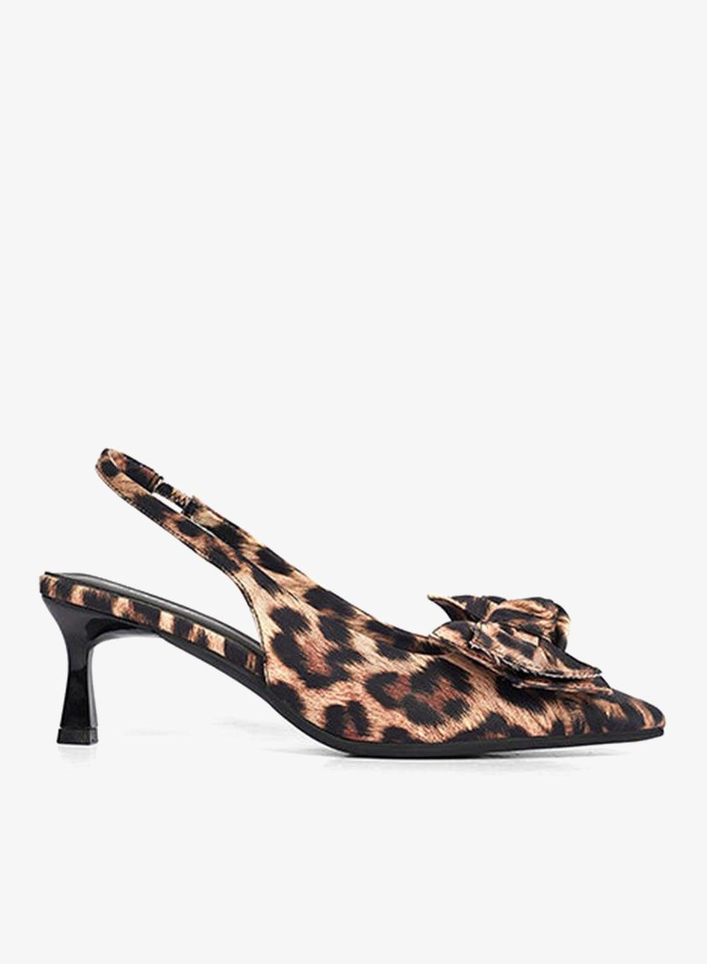 Ladies Leopard Print Slingback Mule Heels - Image 1