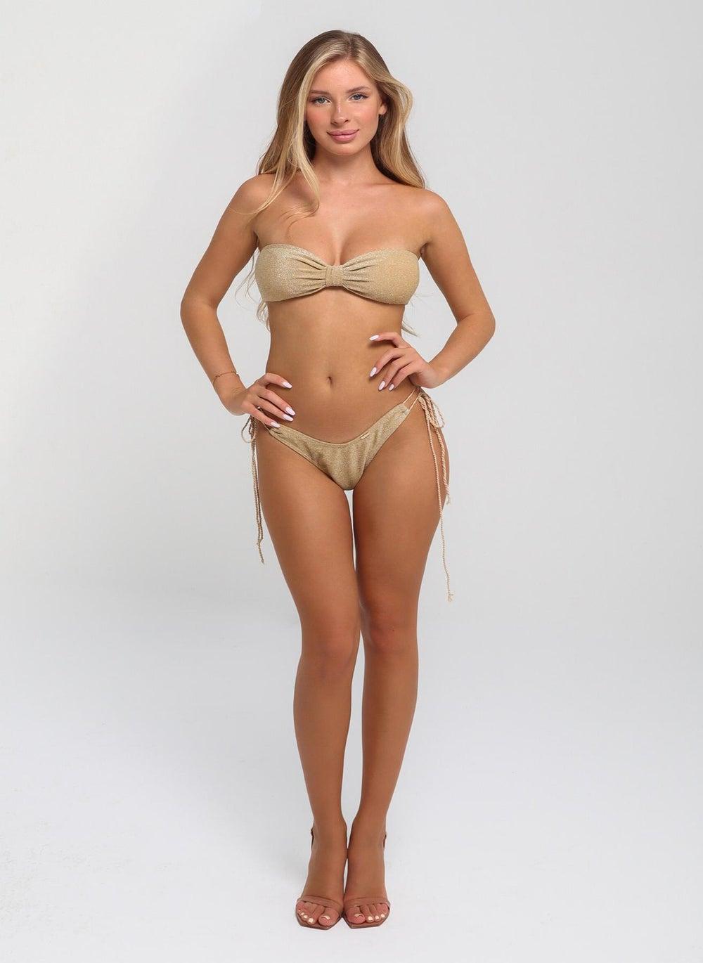 Dare to Shine Gold Bikini Top - Image 1