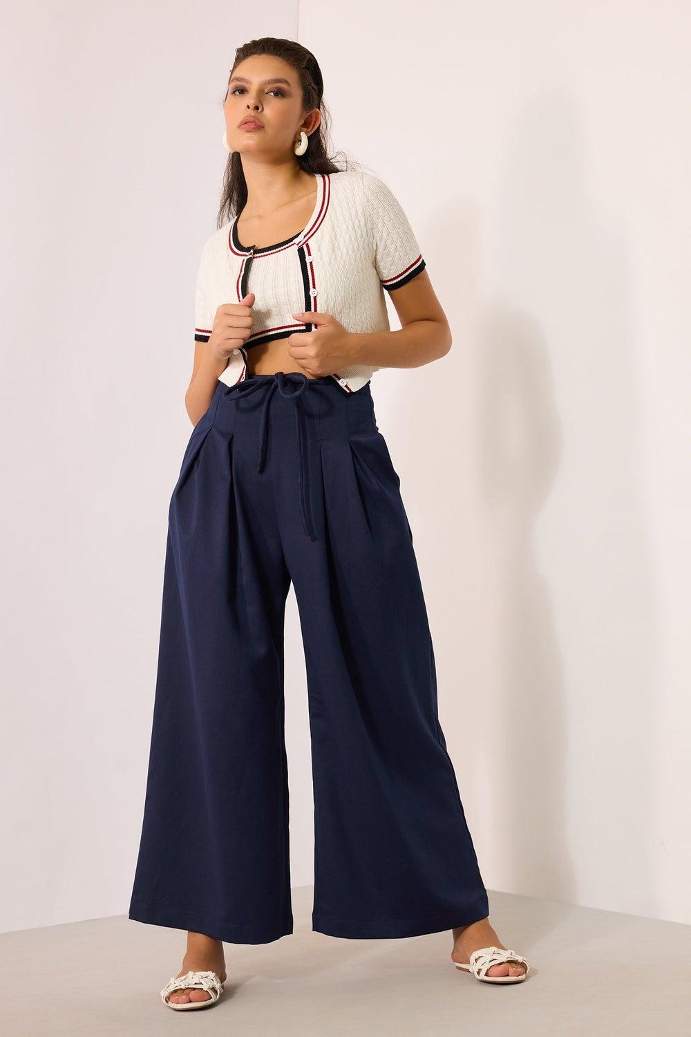 Virgio Women Solid Full Length Poly Trousers - Image 1
