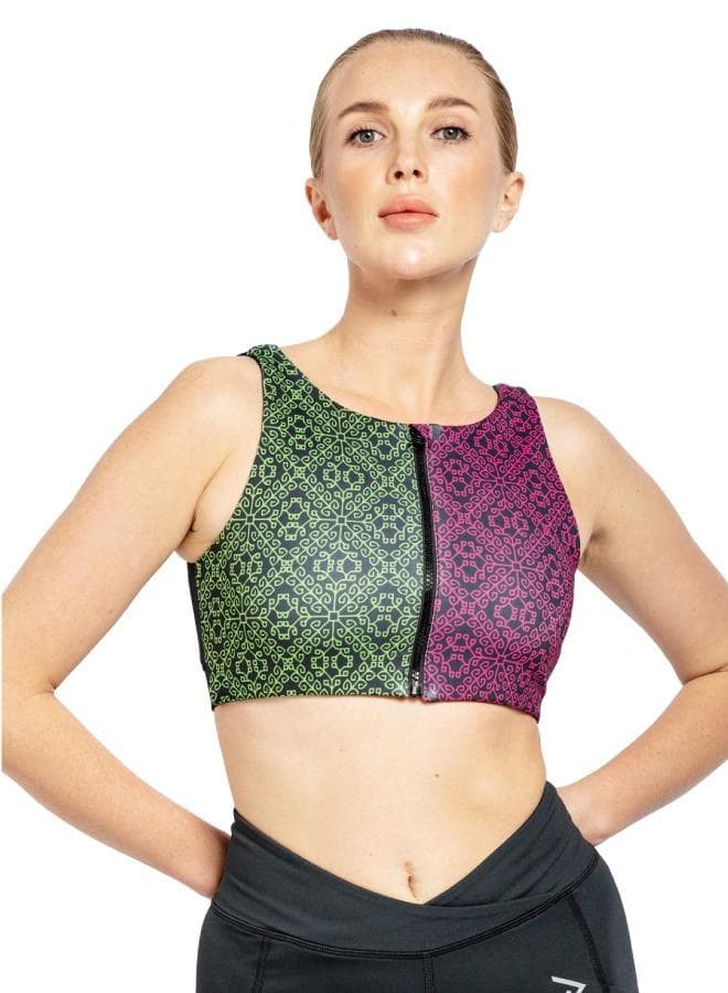 Women's High-Support Zip-Up Padded Sports Bra - Image 1
