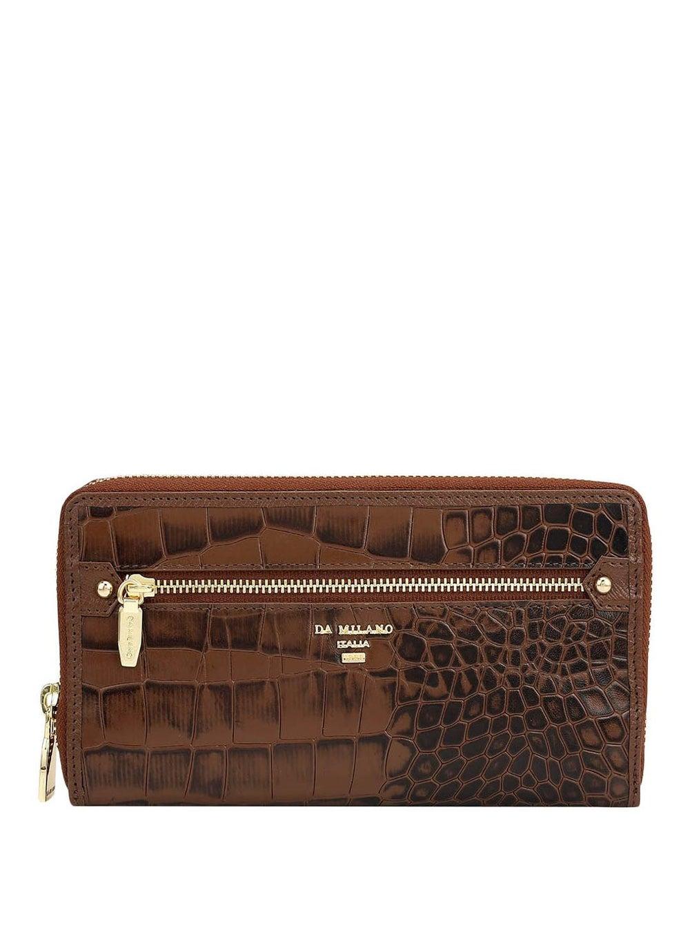 Da Milano Brown Genuine Leather Wallet for Women - Image 1