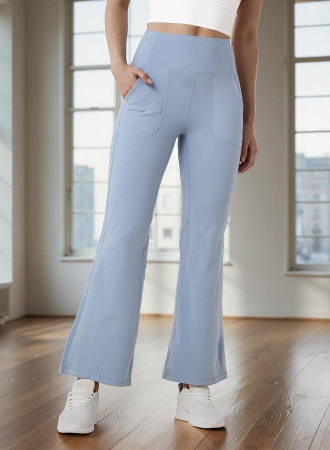 Wide Leg Pants with Elasticated Waistband and Pockets - Image 1
