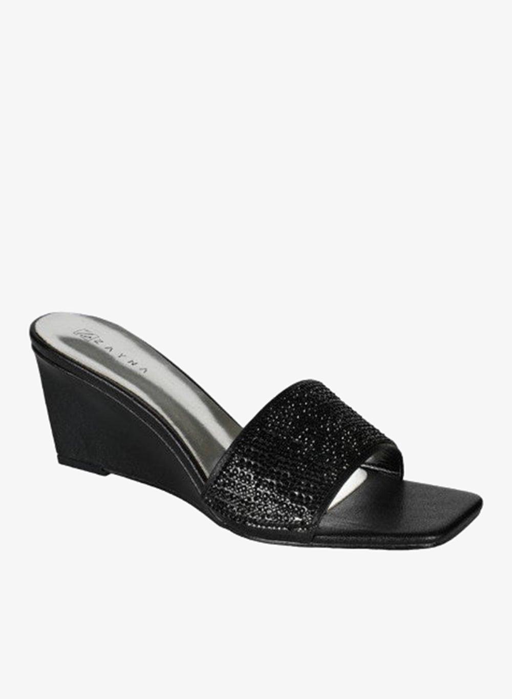 221-59 Zayna Ladies Wedge Heel Slip-On Black - Image 1