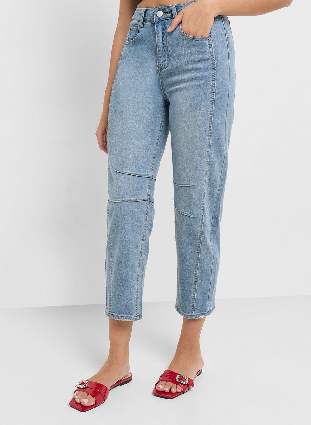 Mid Rise Acid Wash Jeans - Image 1