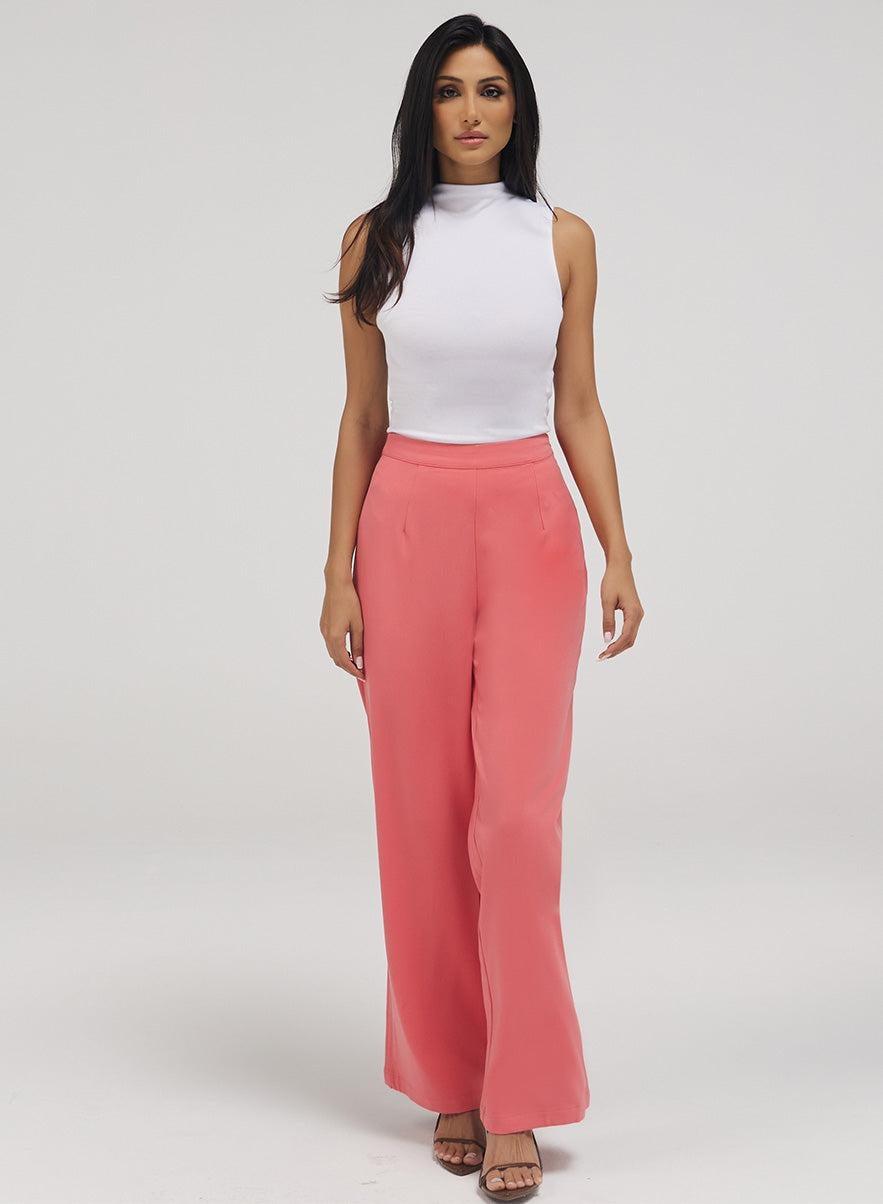 Pink Flared Leg Formal Pant - Image 1