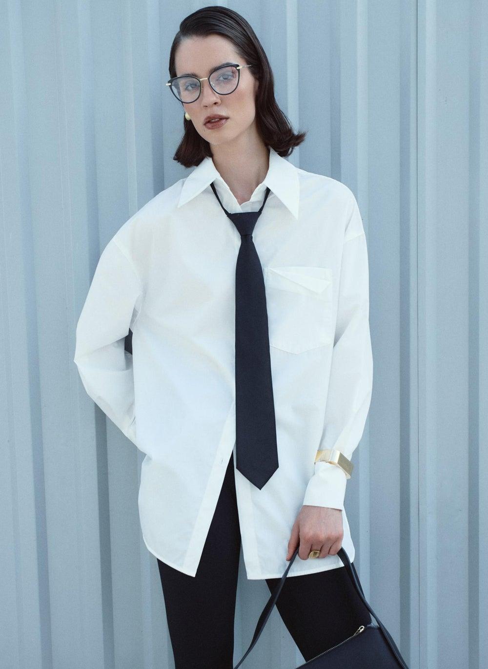 Oversize Cotton Blend Shirt with Large Chest Pocket - Image 1