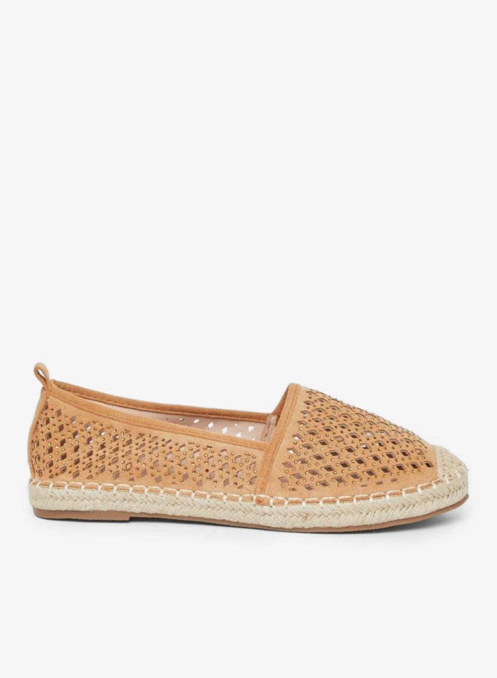 Styli Women Tan Embellished Espadrilles - Image 1